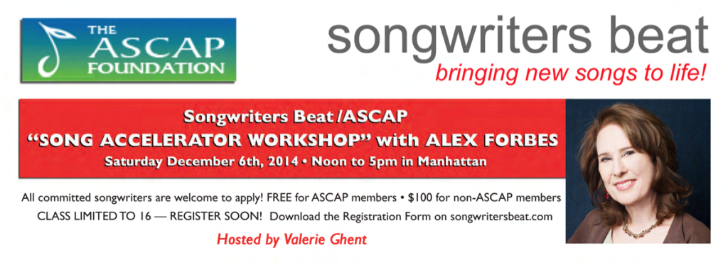 SongwritersBeat.SongAccelerator Workshop. 2014.